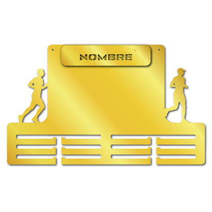 Medallero para Medallas de Running – Personalizado en Madera con pinza de diseño para colocar dorsales