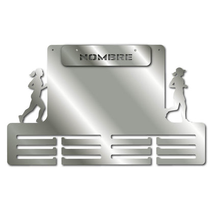 Medallero para Medallas de Running – Personalizado en Madera con pinza de diseño para colocar dorsales