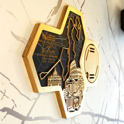 Medallero Hexagonal Media Marathon Roma Personalizado