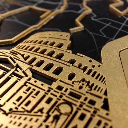 Medallero Hexagonal Media Marathon Roma Personalizado