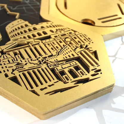 Medallero Hexagonal Media Marathon Roma Personalizado