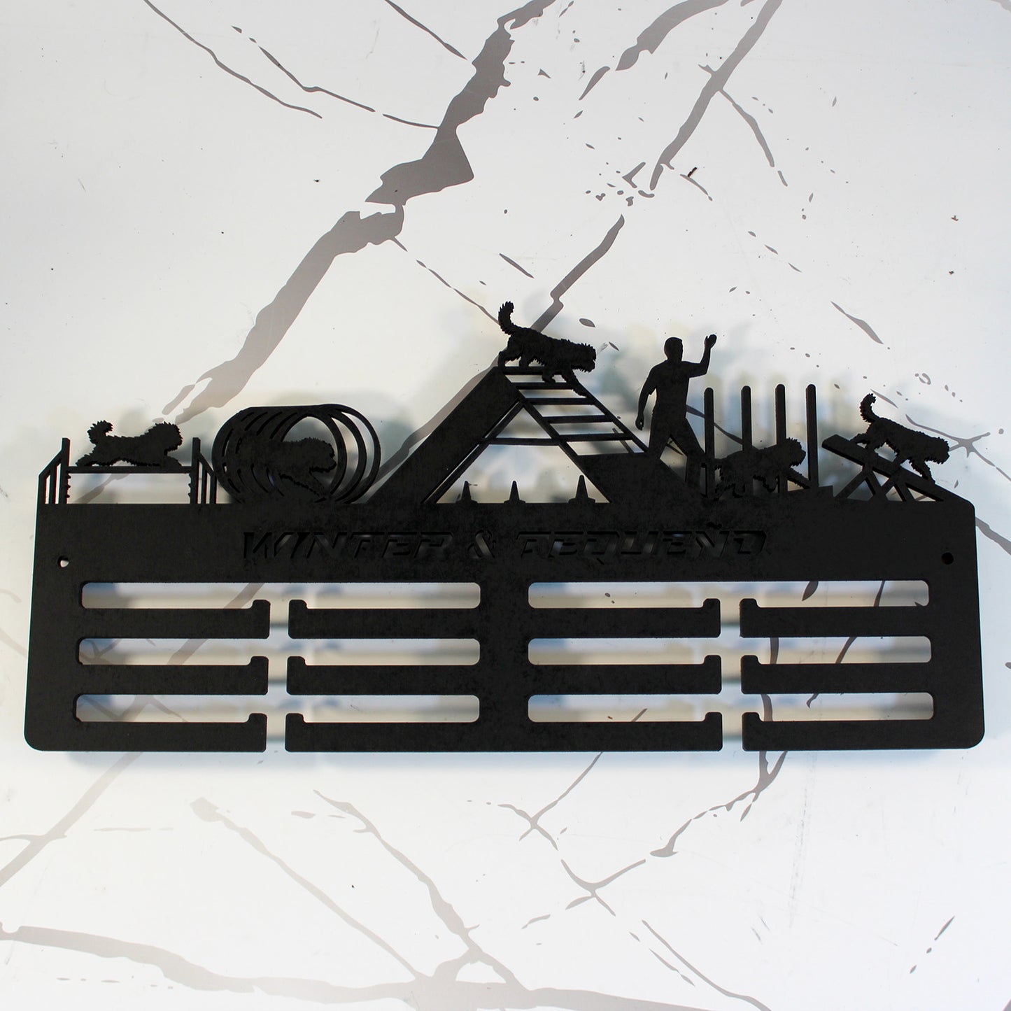 Medallero Agility – Ideal para Competencias Caninas colgador de medallas personalizado con nombre