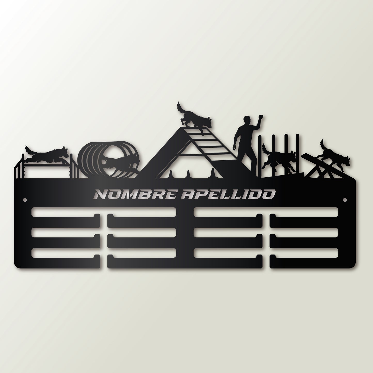 Medallero Agility – Ideal para Competencias Caninas colgador de medallas personalizado con nombre