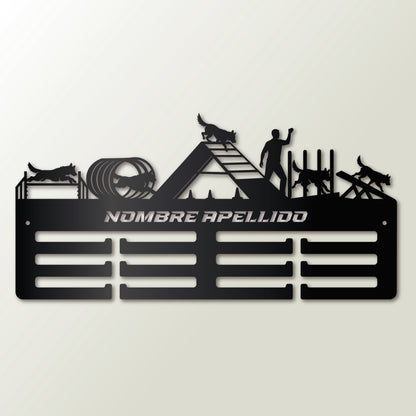 Medallero Agility – Ideal para Competencias Caninas colgador de medallas personalizado con nombre