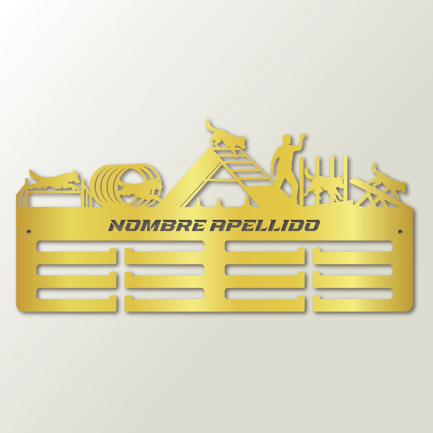 Medallero Agility – Ideal para Competencias Caninas colgador de medallas personalizado con nombre