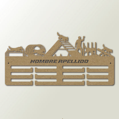 Medallero Agility – Ideal para Competencias Caninas colgador de medallas personalizado con nombre