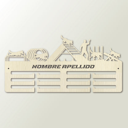 Medallero Agility – Ideal para Competencias Caninas colgador de medallas personalizado con nombre