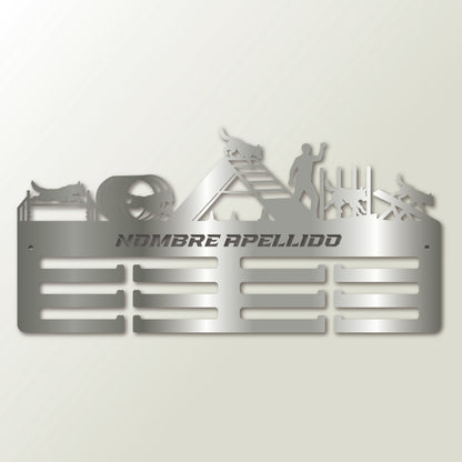 Medallero Agility – Ideal para Competencias Caninas colgador de medallas personalizado con nombre