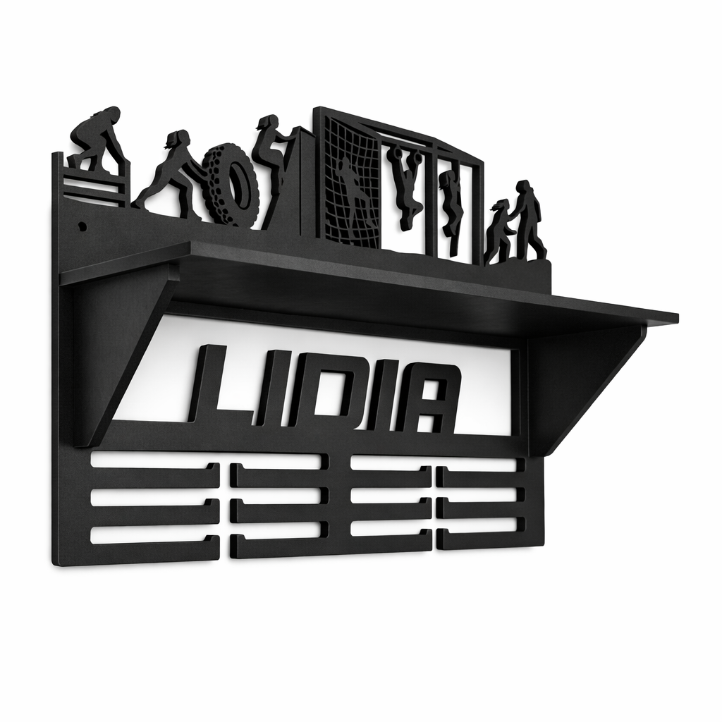Medallero Personalizado con Nombre en Madera y balda para colocar trofeos – Elige tu Deporte. - imagen 7 - medallero deportivo personalizado