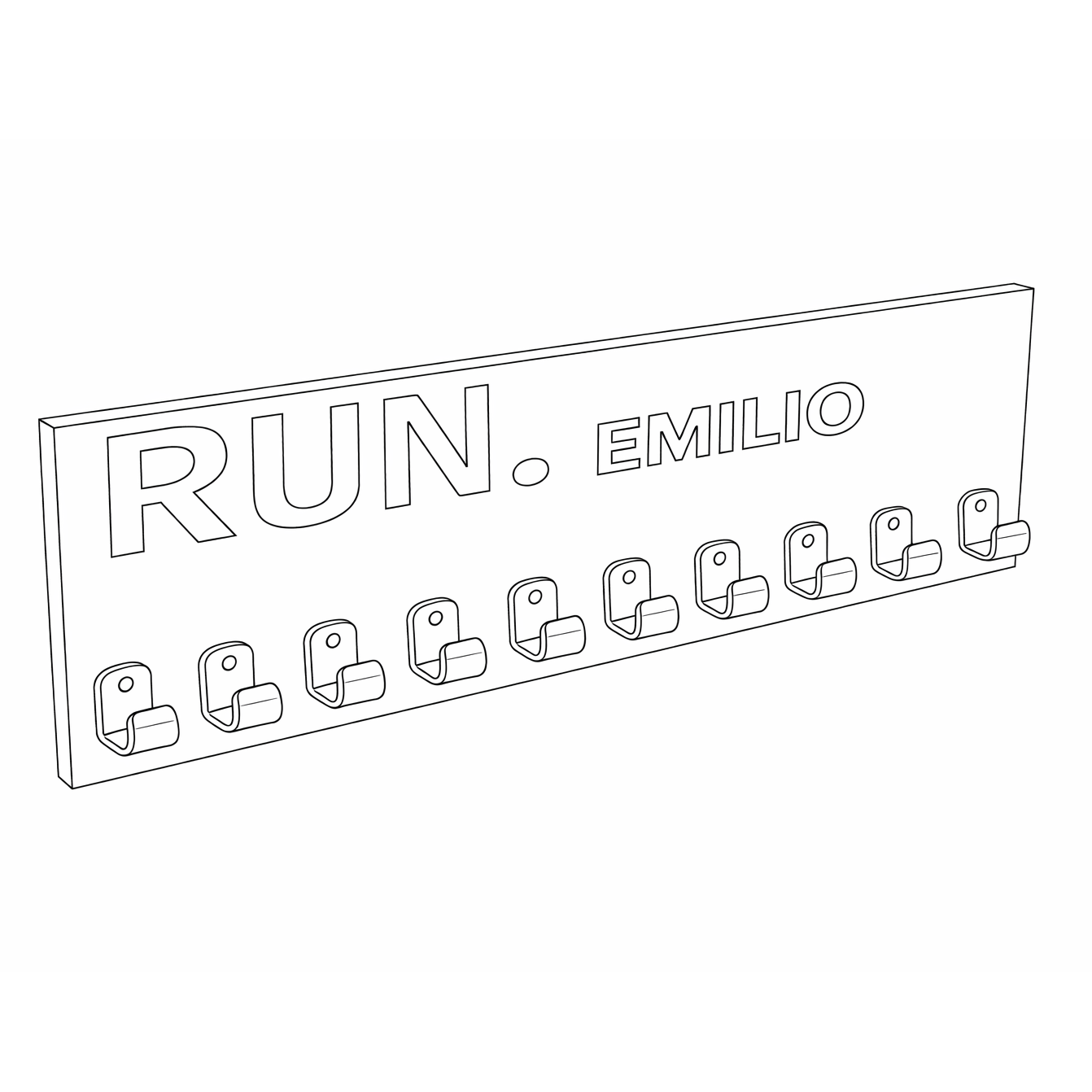 Medallero Running Personalizado con Nombre, Modelo Run Stone