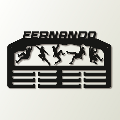 Medallero Escalada de competición personalizado con nombre para  colgar tus medallas, Modelo Summit Grip