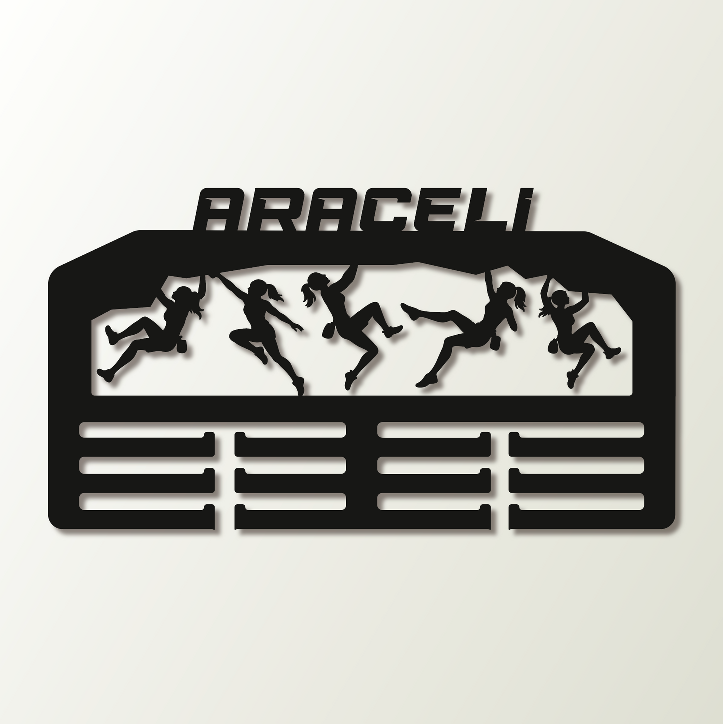 Medallero Escalada de competición personalizado con nombre para  colgar tus medallas, Modelo Summit Grip
