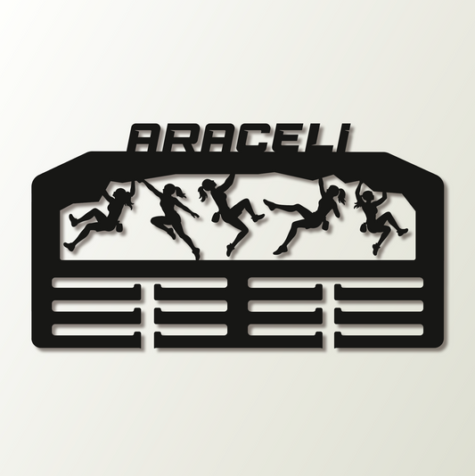 Medallero Escalada de competición personalizado con nombre para  colgar tus medallas, Modelo Summit Grip