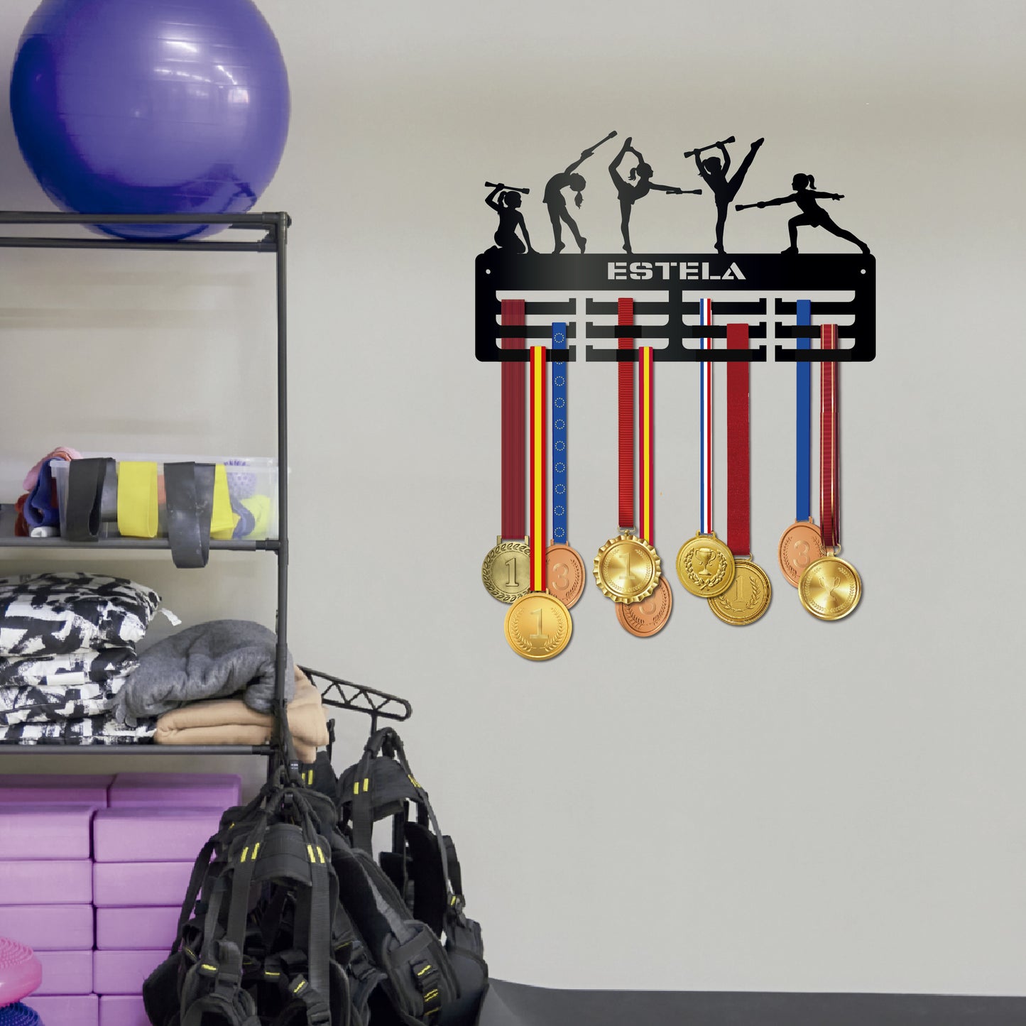 Medallero personalizado Twirling para colgar medallas – Modelo Estrella Twirling