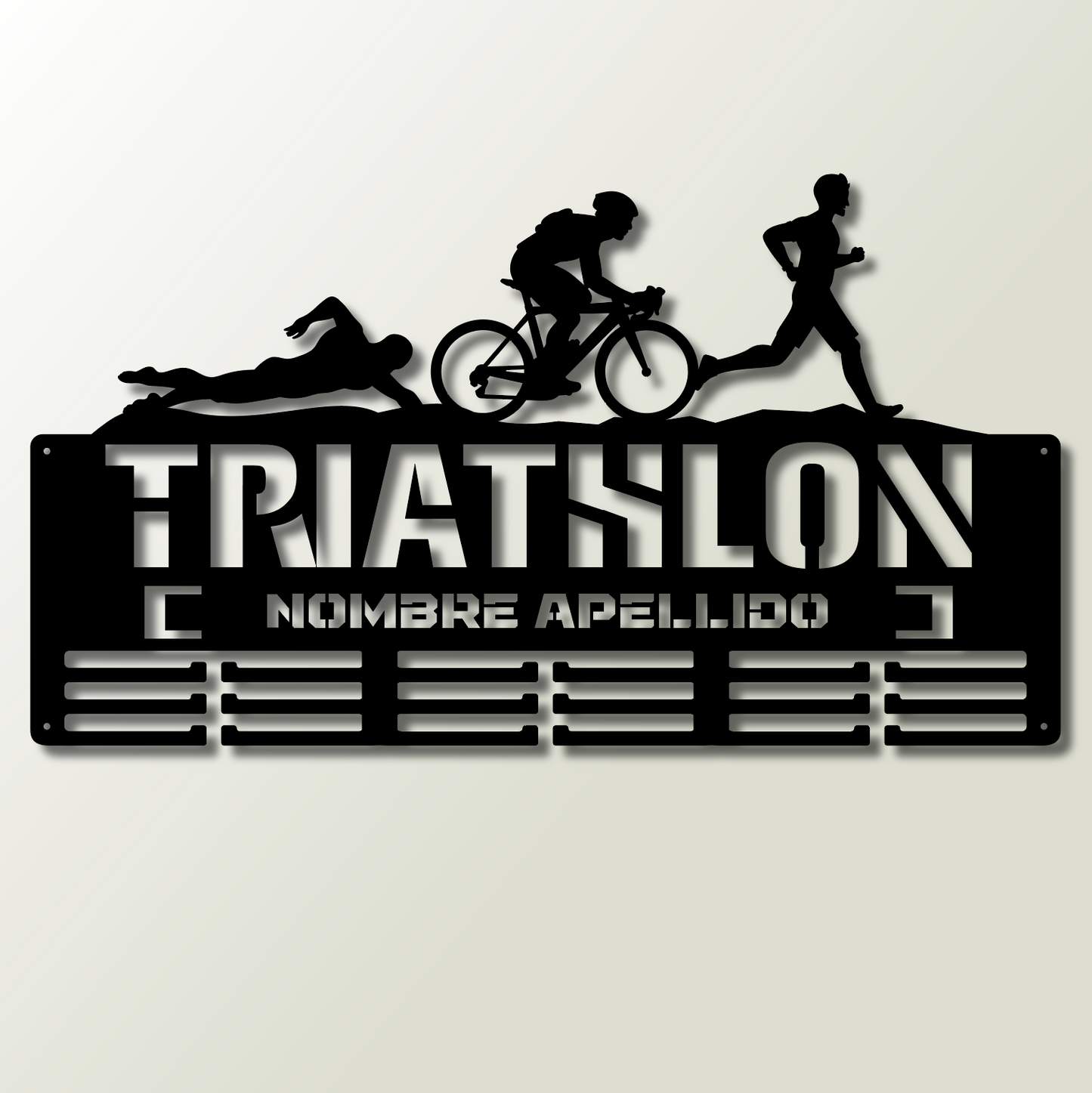 Medallero Triathlón Personalizado con Nombre