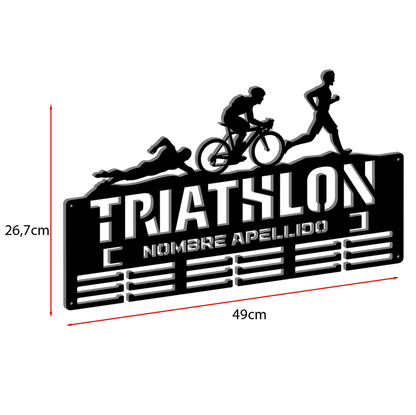 Medallero Triathlón Personalizado con Nombre