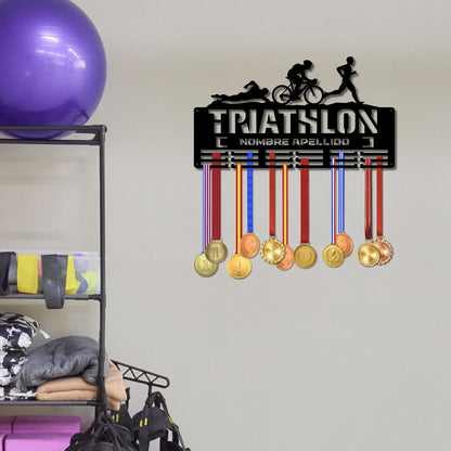 Medallero Triathlón Personalizado con Nombre