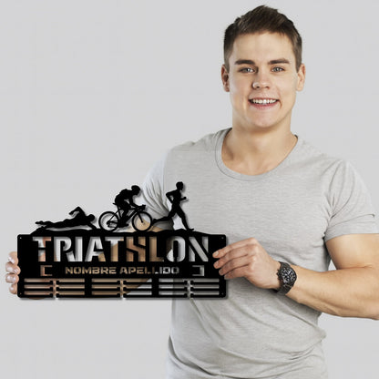 Medallero Triathlón Personalizado con Nombre