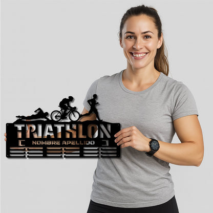 Medallero Triathlón Personalizado con Nombre