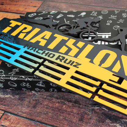 Medallero Triathlón Personalizado con Nombre