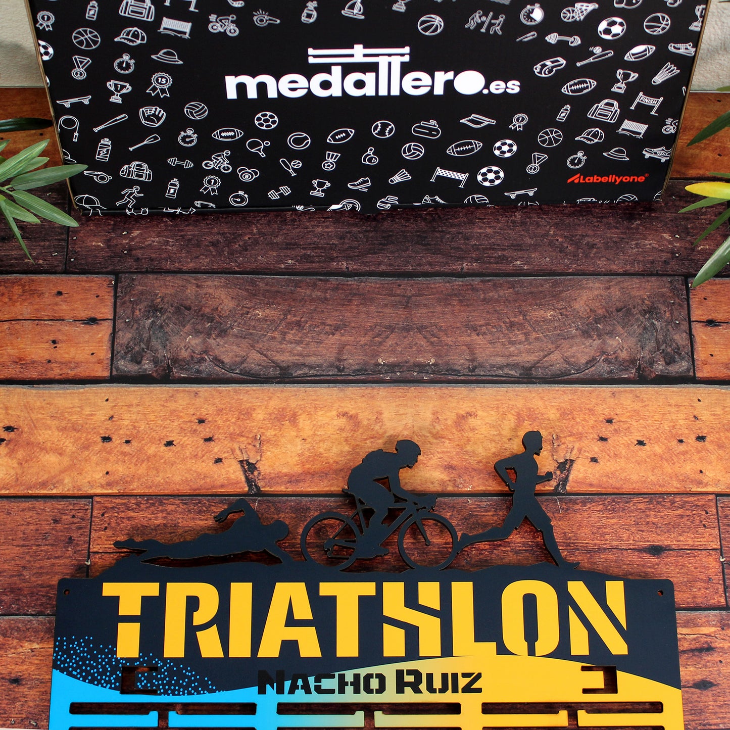 Medallero Triathlón Personalizado con Nombre