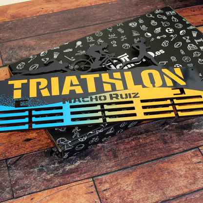 Medallero Triathlón Personalizado con Nombre
