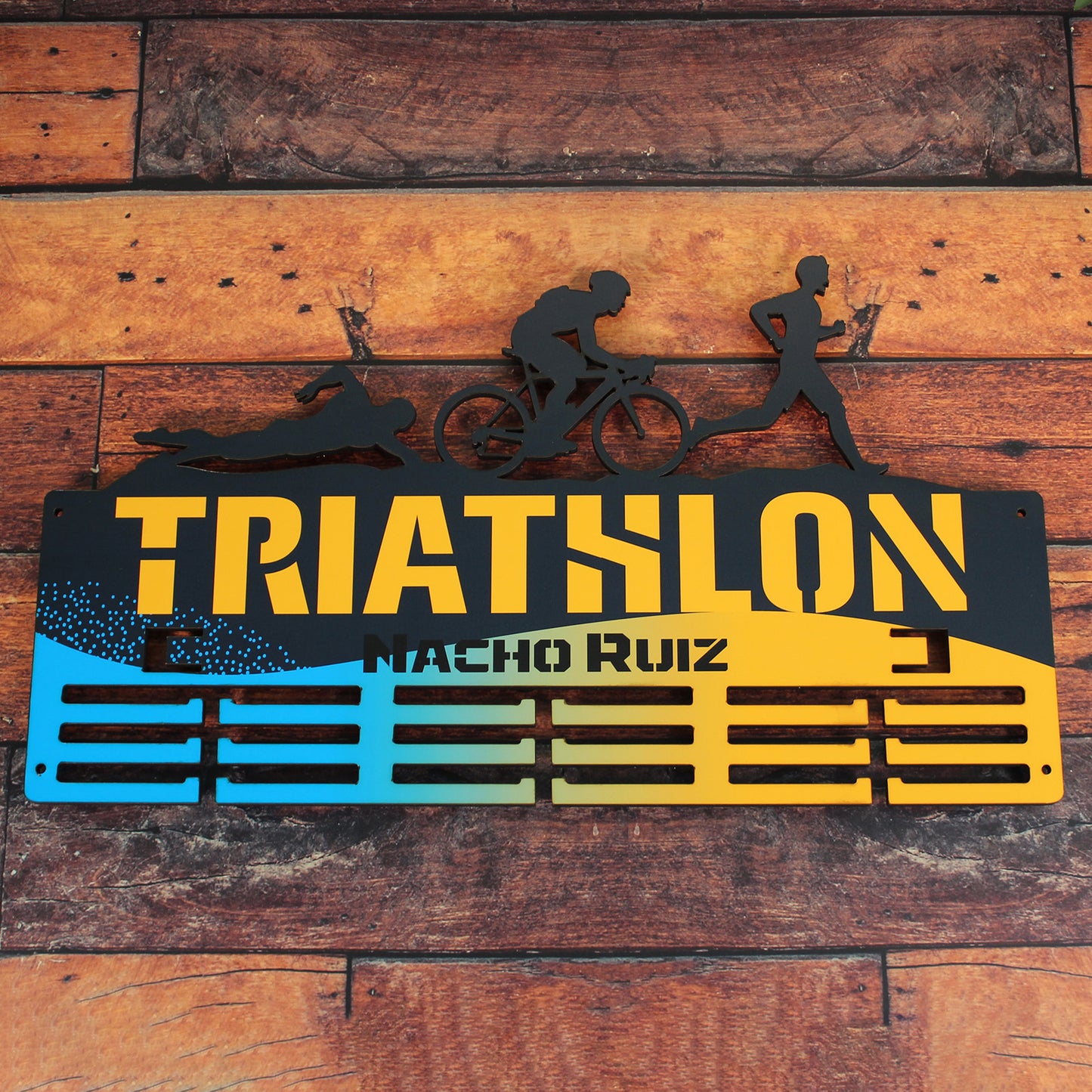 Medallero Triathlón Personalizado con Nombre