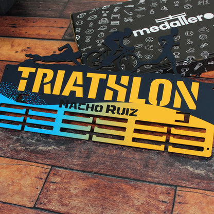 Medallero Triathlón Personalizado con Nombre