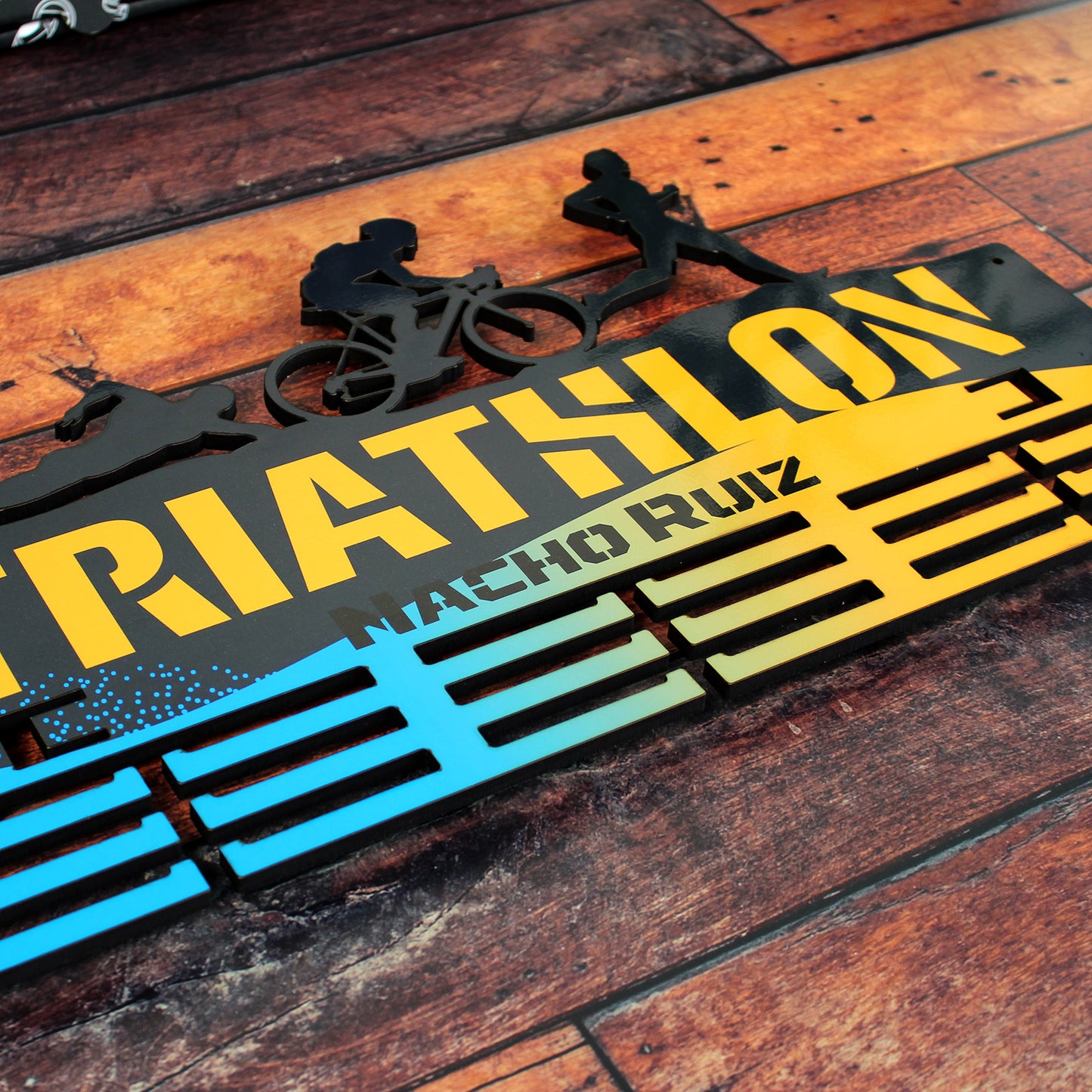 Medallero Triathlón Personalizado con Nombre