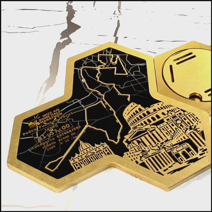 Medallero Hexagonal Media Marathon Roma Personalizado